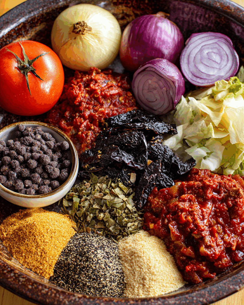 Ingredients for Beef Enchiladas with Red Sauce