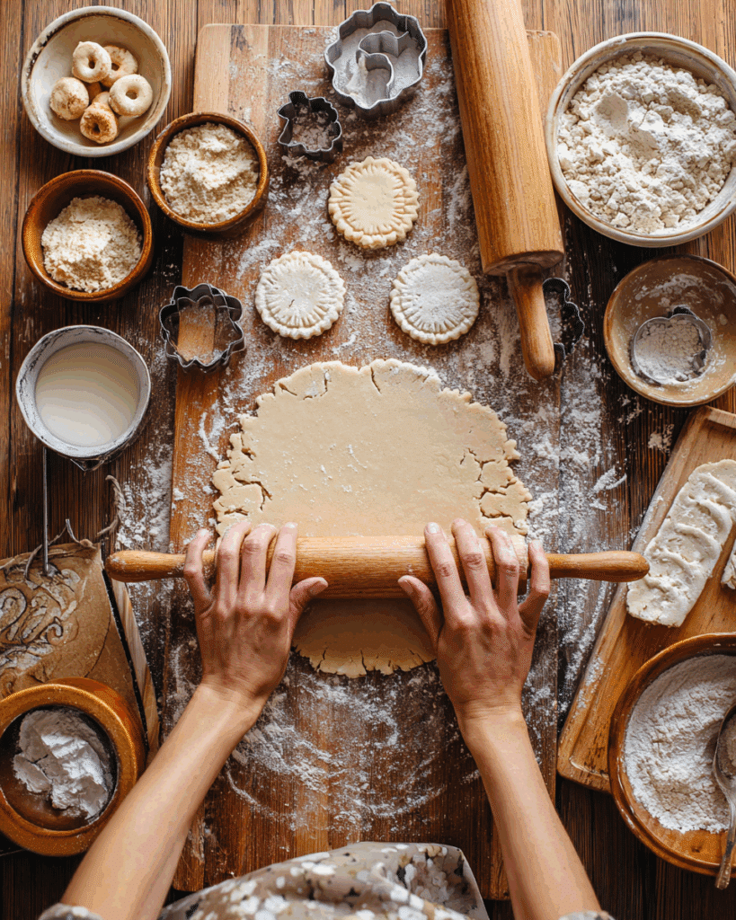 Rolling dough for French Butter Cookies