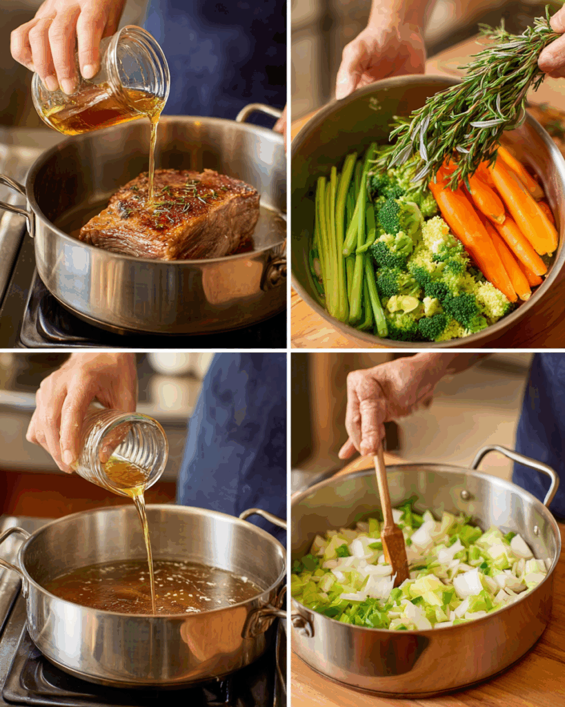 Step-by-step preparation of pressure cooker pot roast
