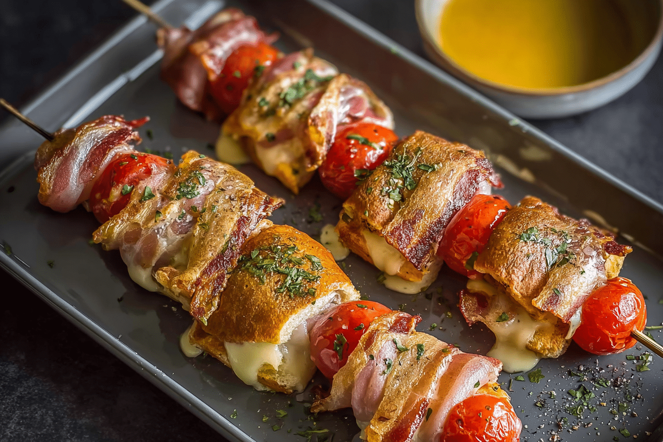 Cheesy Garlic Butter Sandwich Skewers