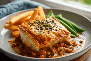 Curried Chicken Pie Served