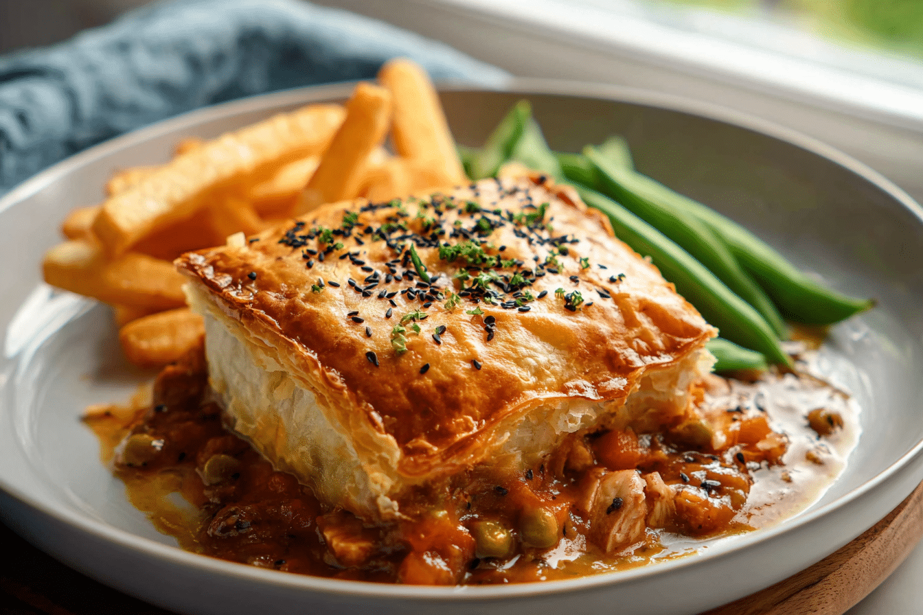 Curried Chicken Pie Served