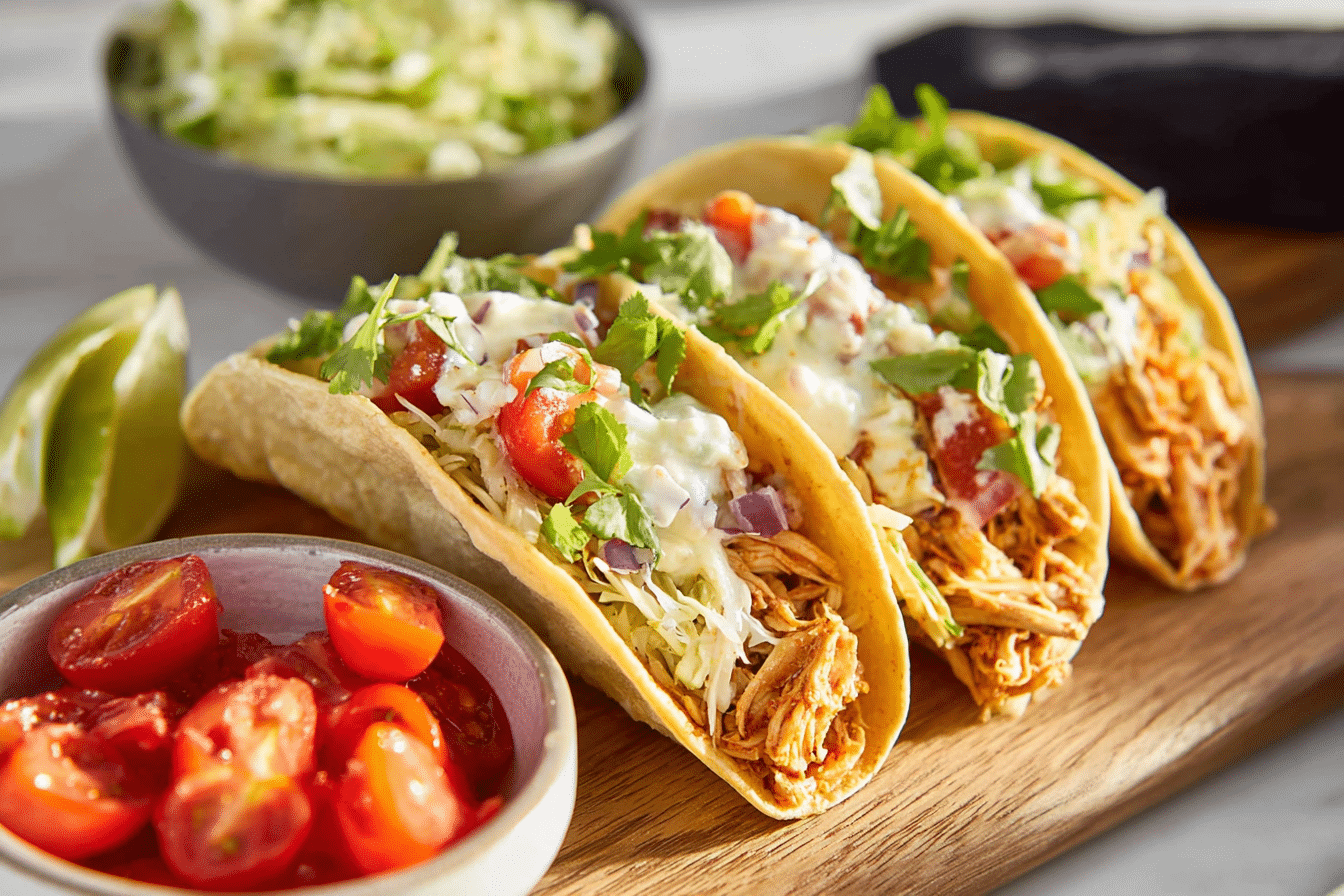 Queso Chicken Tacos
