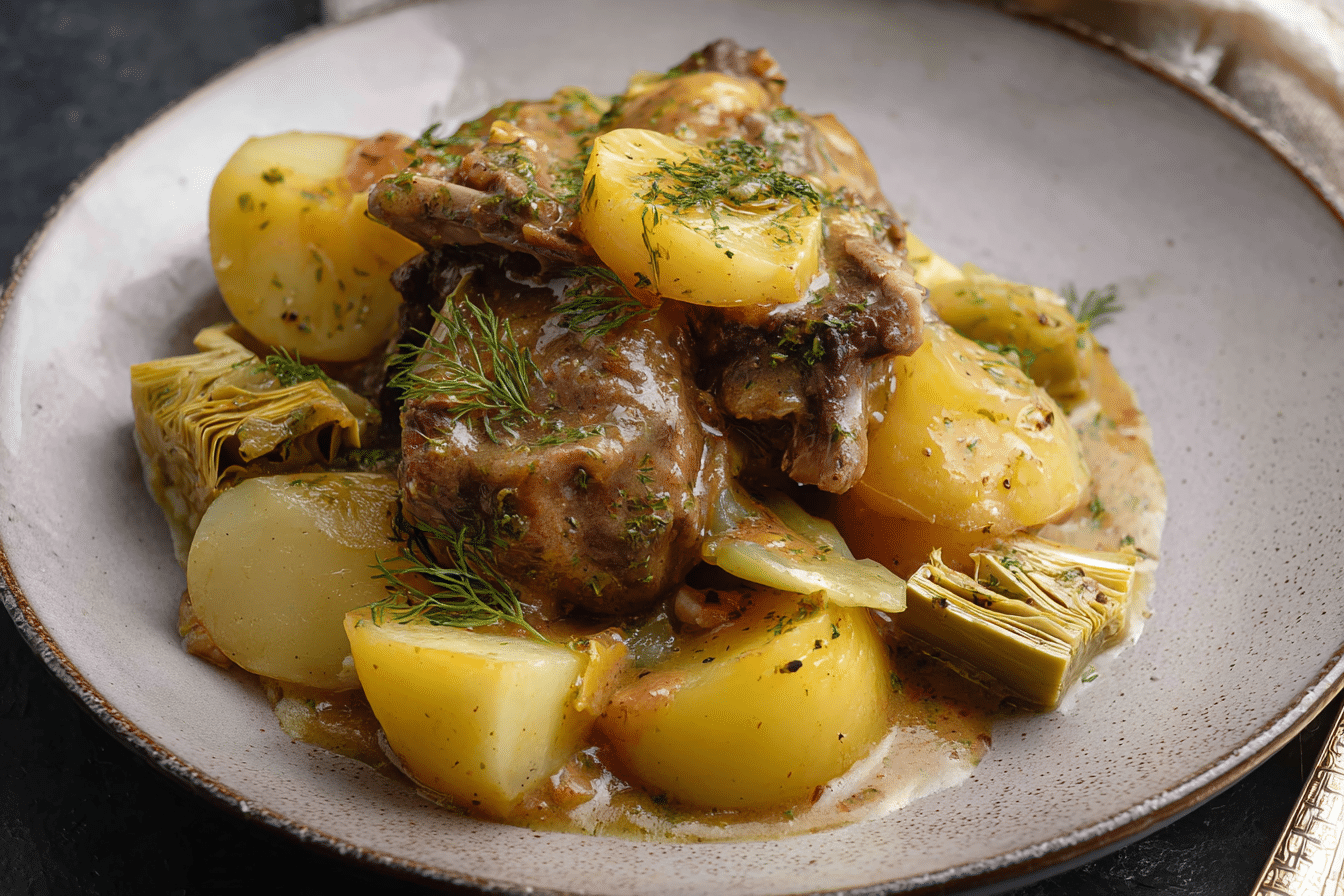 Goat Stew with Potatoes and Artichokes