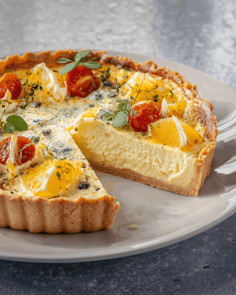 Creamy Sicilian Ricotta Pie served