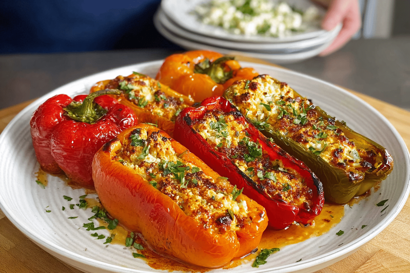 Greek Stuffed Peppers with Feta Cheese Recipe