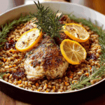 Skillet Lemon Rosemary Chicken and Farro