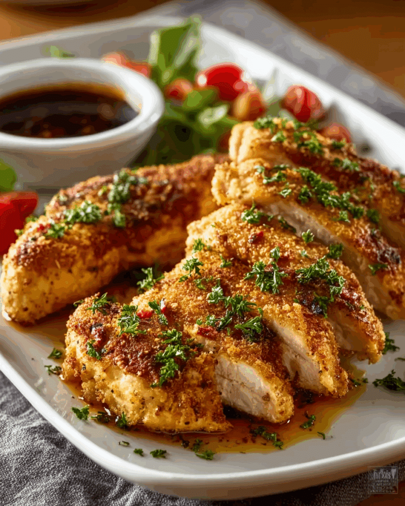 Chicken tenderloin dinner plate with sides