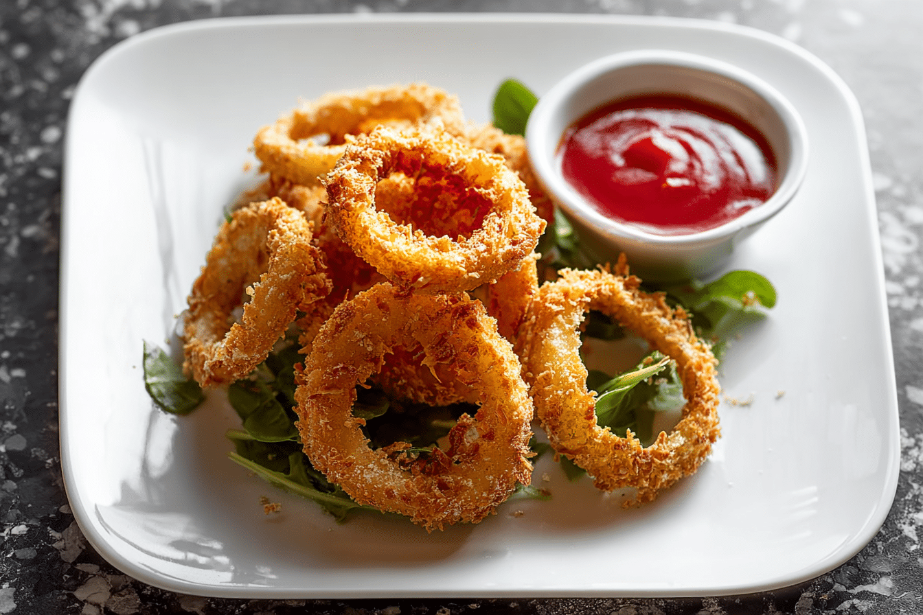 Potato Chip Crusted Baked Onion Rings
