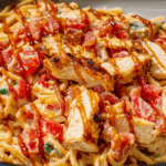Crock Pot BBQ Alfredo Chicken Spaghetti
