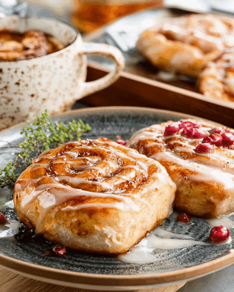 Honey buns frying to golden perfection.