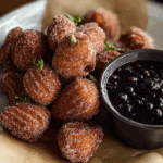 Brown Butter Churro Bites with Wild Blueberry Dipping Sauce