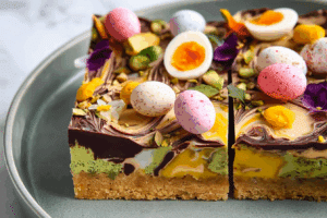 Pistachio Mini Egg Millionaire Shortbread