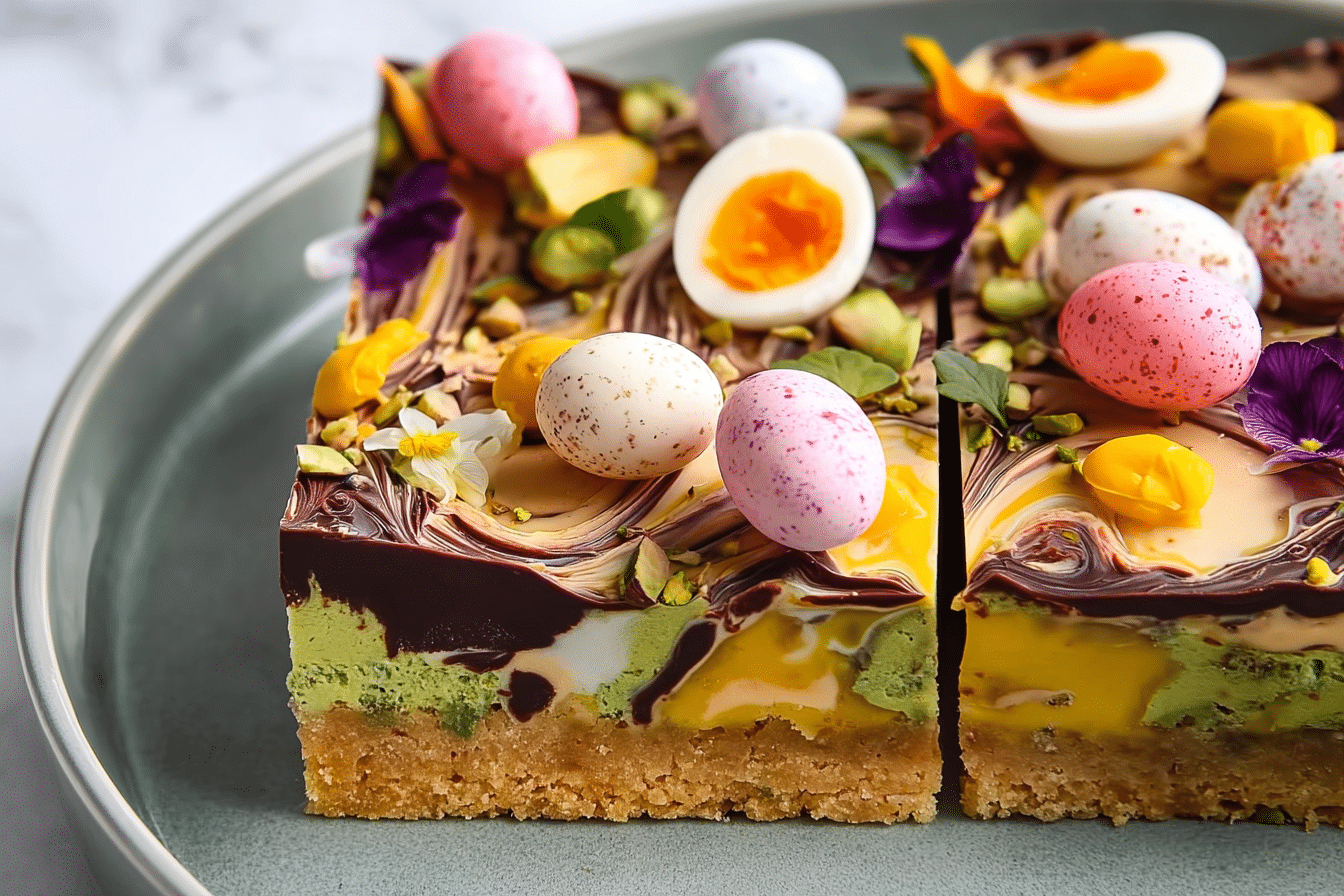 Pistachio Mini Egg Millionaire Shortbread