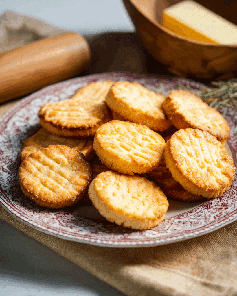 Elegant serving of French Butter Cookies with coffee