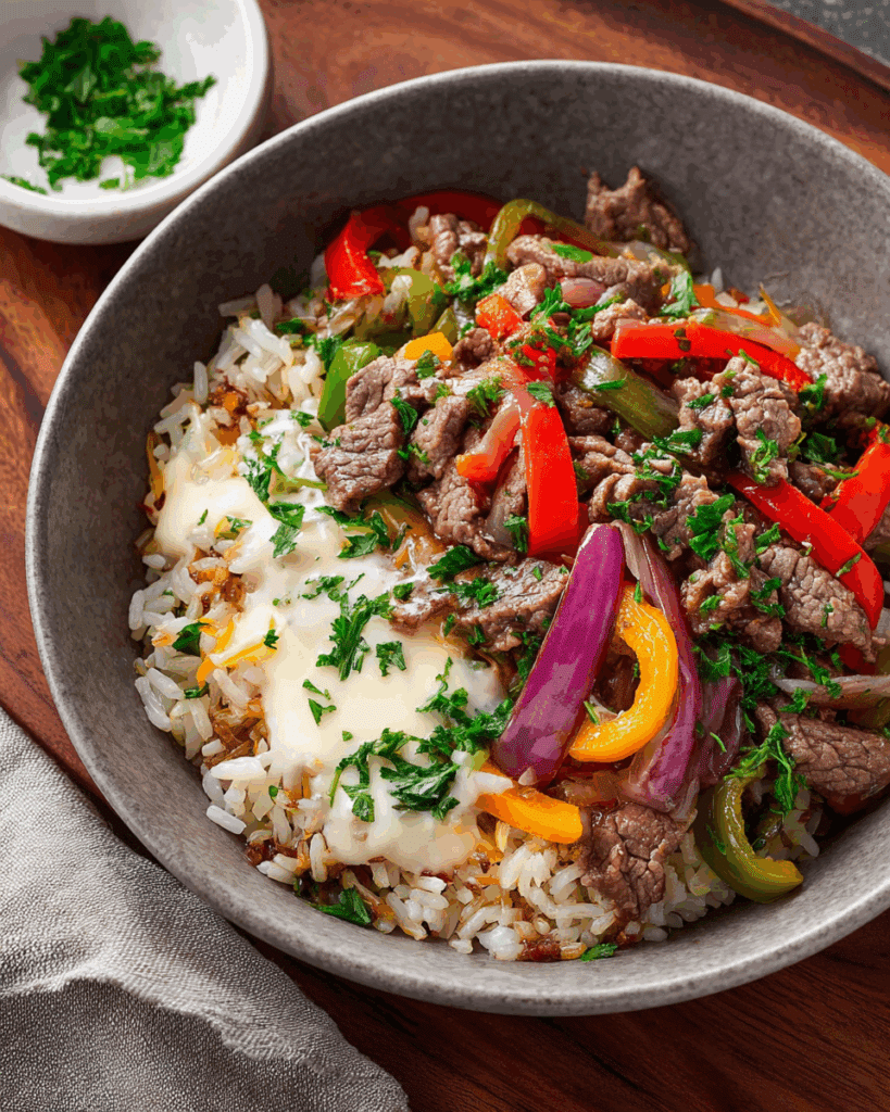 Variations of the Philly Cheesesteak Bowl with different ingredients