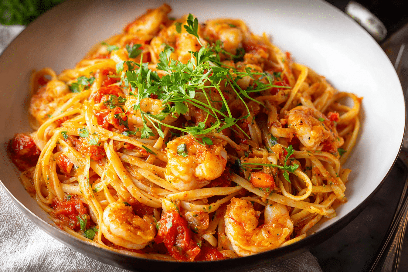 Spicy Shrimp Fra Diavolo with Linguine