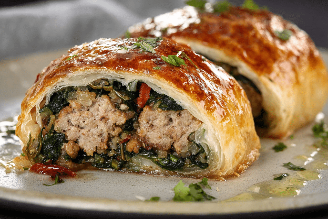 Italian Sausage and Spinach Strudel