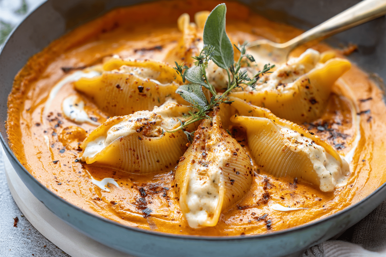 Stuffed Shells with Pumpkin Cream Sauce