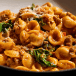 Orecchiette Sausage Pasta in Creamy Tomato Sauce