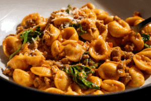Orecchiette Sausage Pasta in Creamy Tomato Sauce