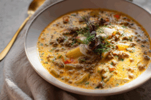 Our Favorite Cheeseburger Soup