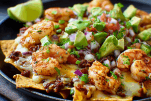 Shrimp and Chorizo Nachos with Fresh Pico de Gallo