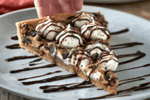 Chocolate Chip Cookie Dough Dessert Pizza