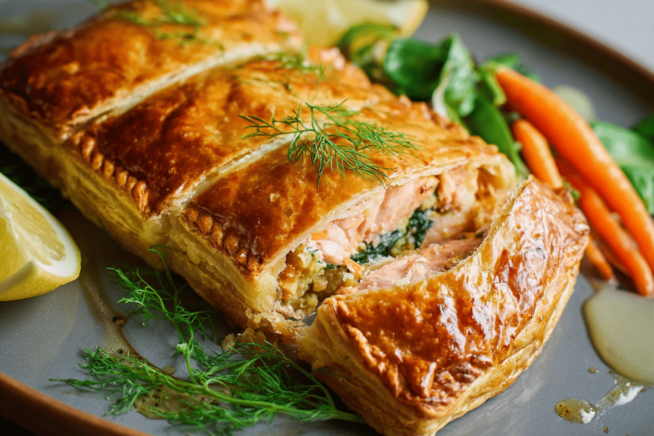 Salmon Wellington with Puff Pastry