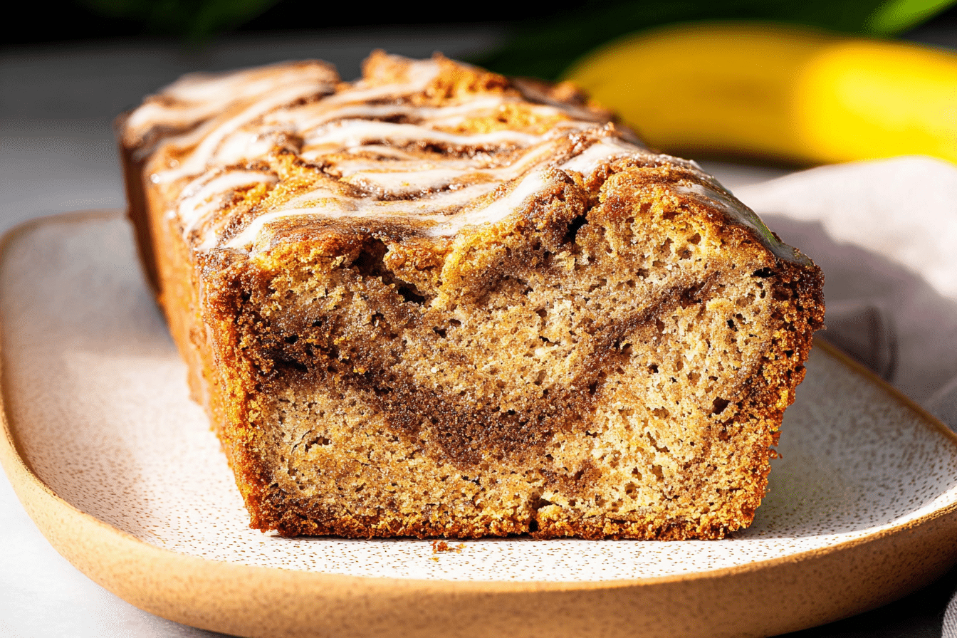 Flourless Cinnamon Swirl Banana Bread