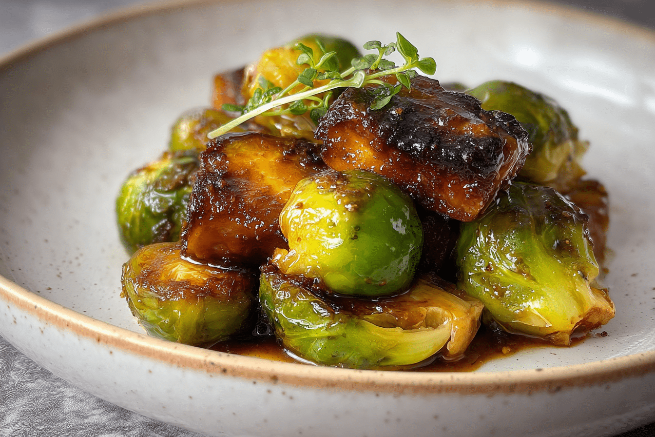 Maple Glazed Brussels Sprouts (with Balsamic)