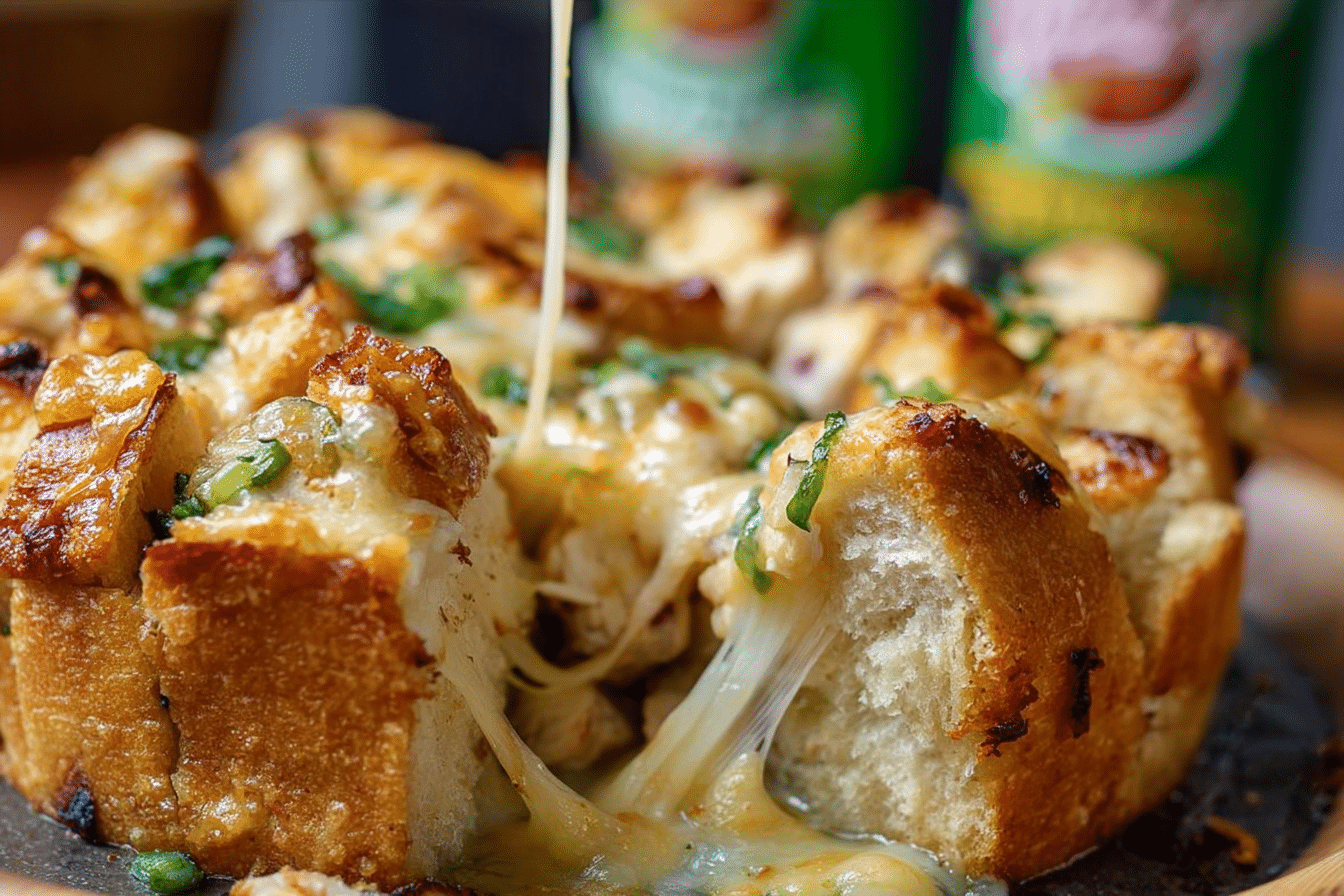 Cheesy Chicken & Garlic Pull Apart Bread