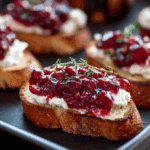 Cranberry Crostini With Whipped Goat Cheese With Thyme