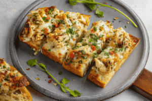 Chicken Alfredo Garlic Bread