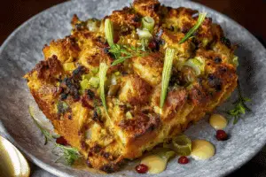Savory Leek Bread Pudding