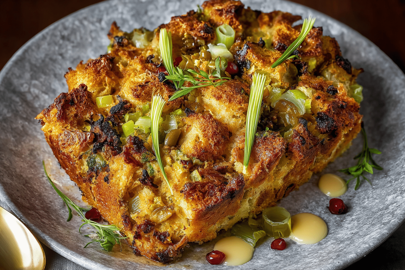 Savory Leek Bread Pudding