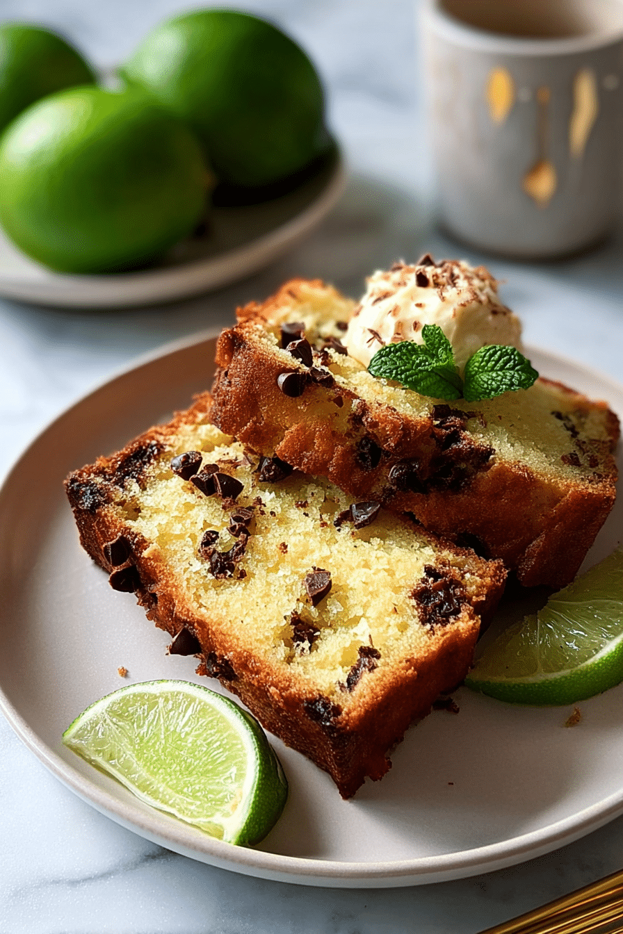Dark Chocolate Chunk Coconut Key Lime Pound Cake