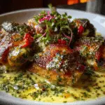 Bobby Flay Chicken Thighs with Creamy Garlic Sauce
