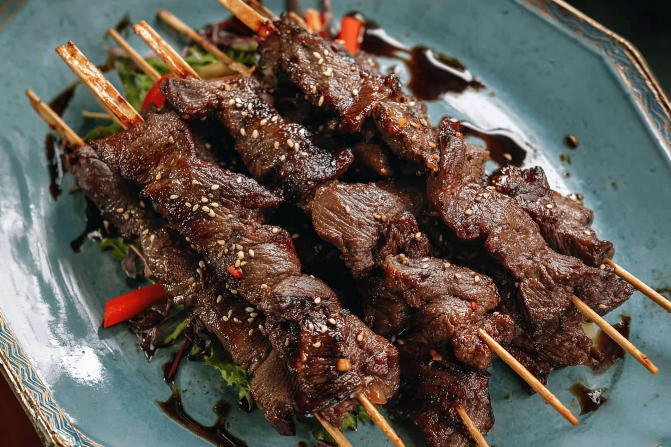 Chinese Beef on a Stick (Beef Skewers)