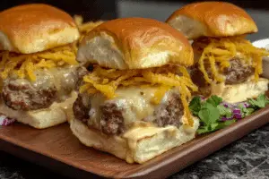 Double Cheese Fry Burger Sliders