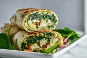 Spinach Feta Egg White Wraps – Egg Cottage Cheese Bake