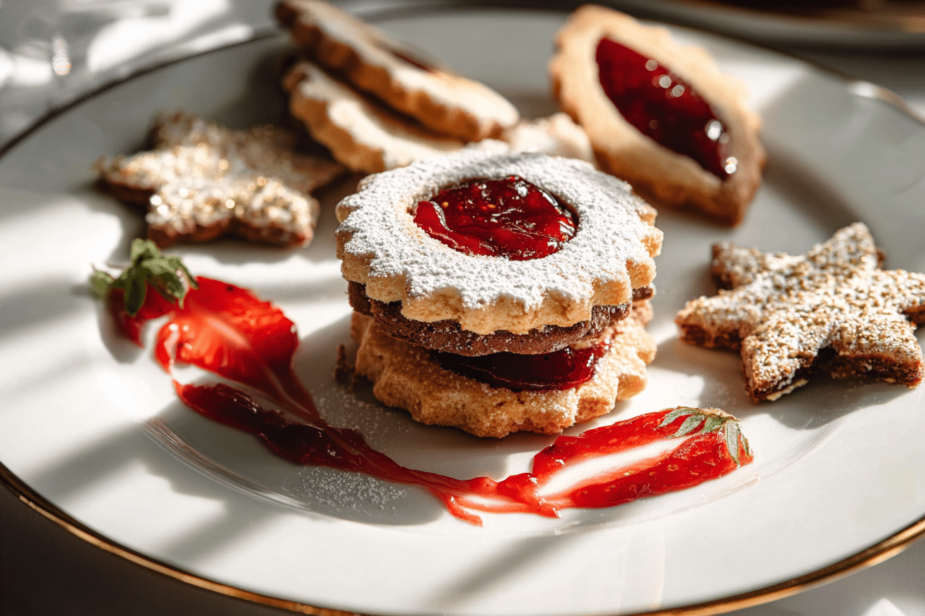 Strawberry Linzer Cookies