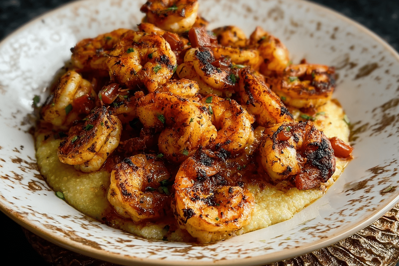 Gouda Grits with Smoky Brown Butter Shrimp