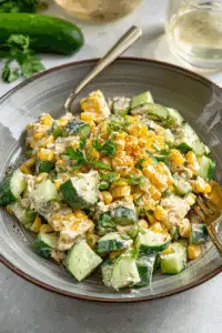 Street Corn Creamy Cucumber Salad