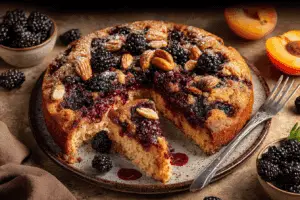 Blackberry Apricot Buckle Cake