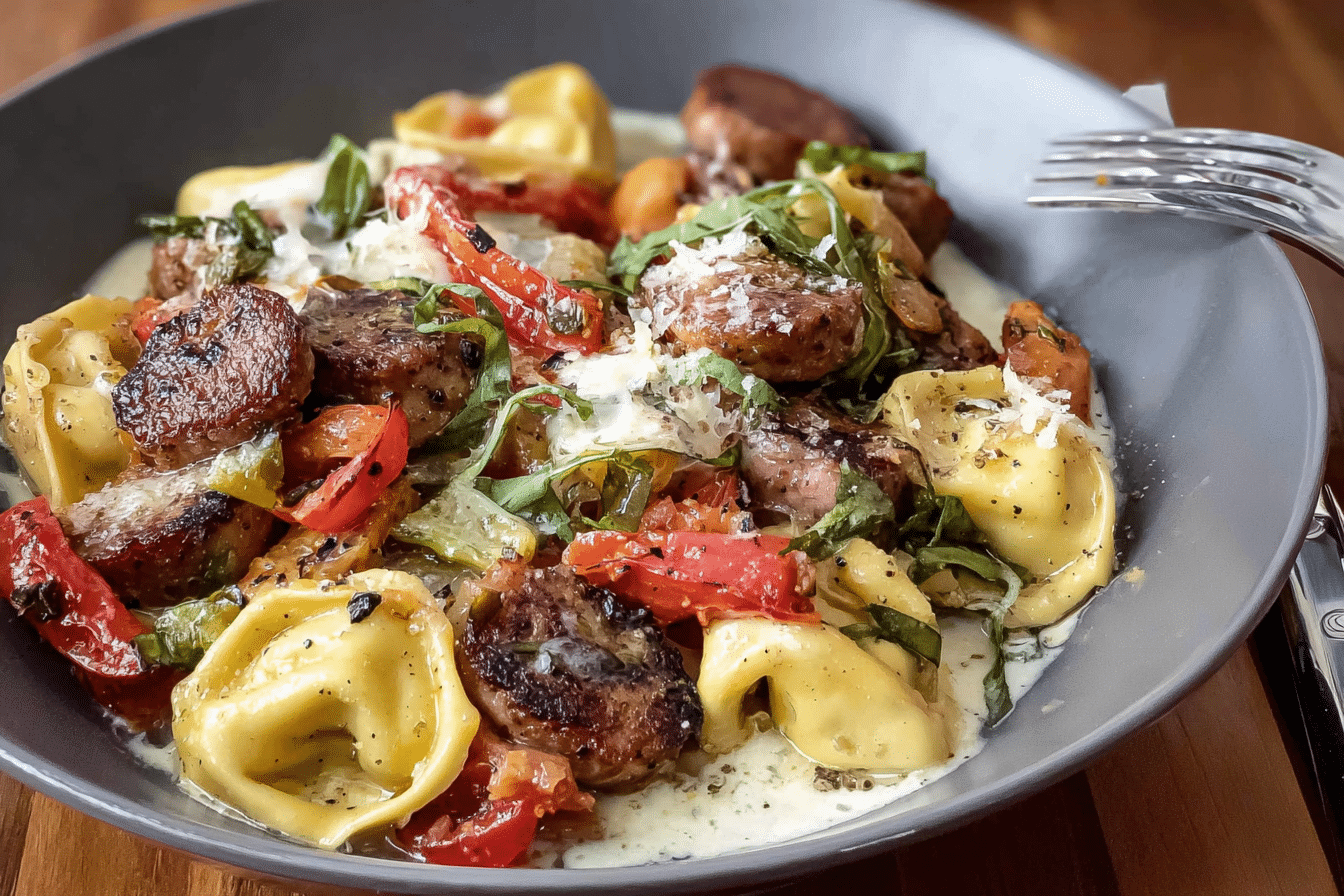 Easy Sausage Tortellini Griddle Dinner