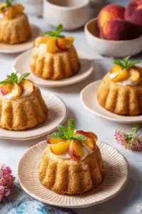 Mini Peaches and Cream Bundt Cakes