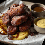 Buttermilk Fried Apples with Homemade Crème Anglaise and Salted Caramel
