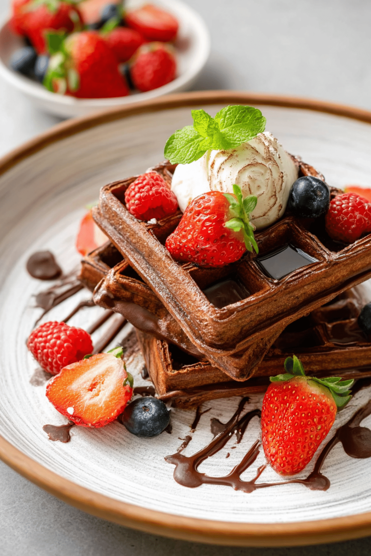 Chocolate Buttermilk Waffles
