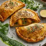 Curried Potato Pasties with Quick Coriander Chutney